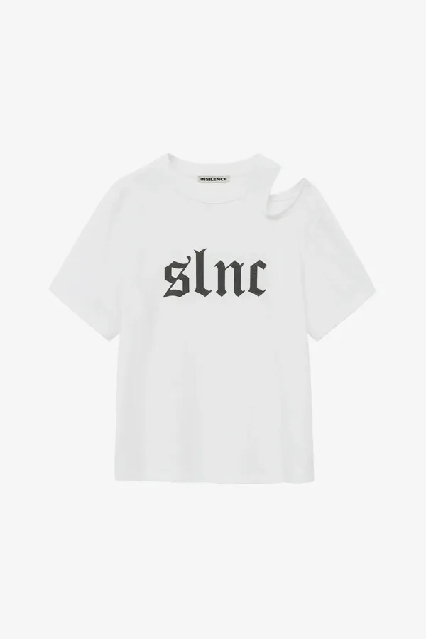 SLNC 컷아웃 티셔츠 WHITE