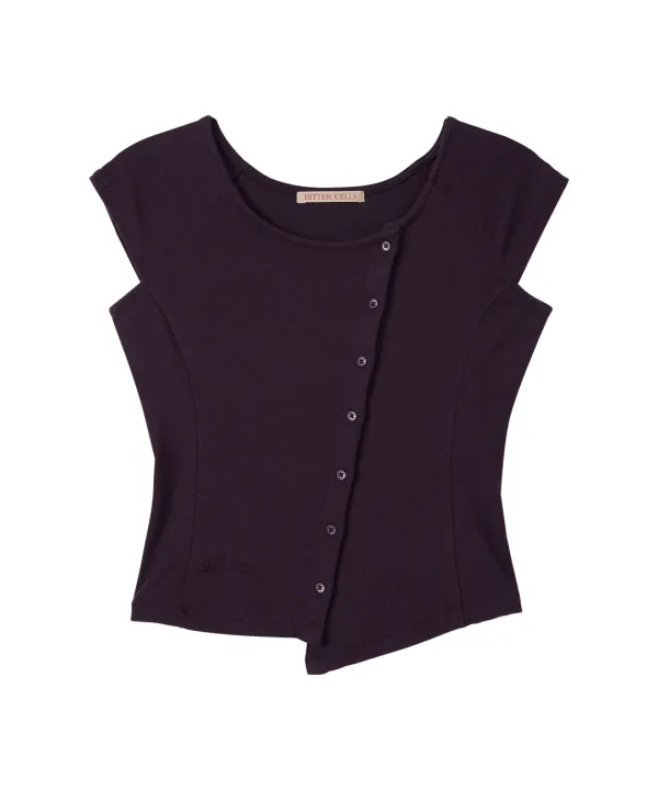 Edith Button Up Blouse-Purple
