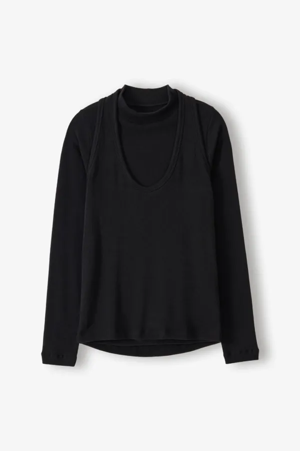 Dual Halter Tee (Black)