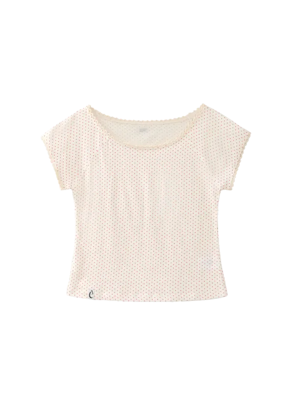 Mused 90\'s Scoop neck T-shirt - Red Dot