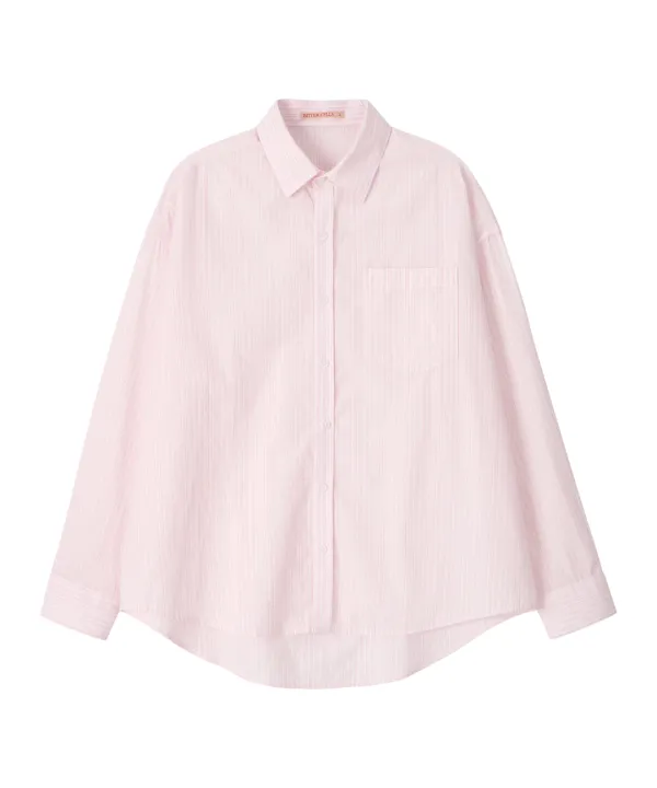 Maya Stripe Shirt-Pink