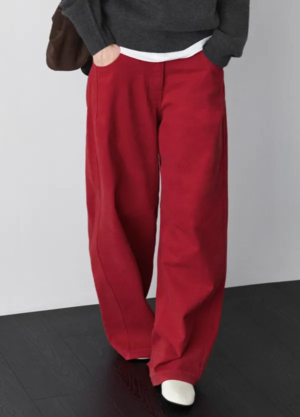 (PT-5835)CURVED COTTON COLOR DENIM