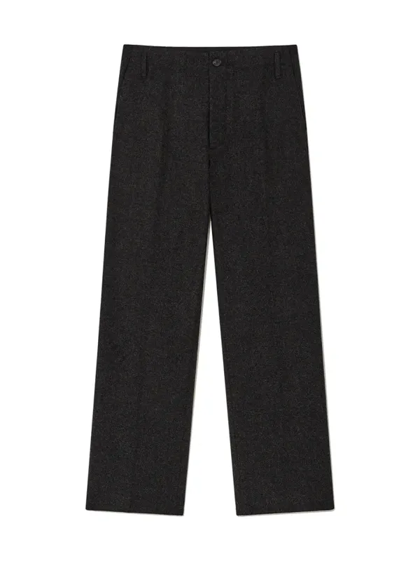 G STRAIGHT WOOL PANTS (CHARCOAL)