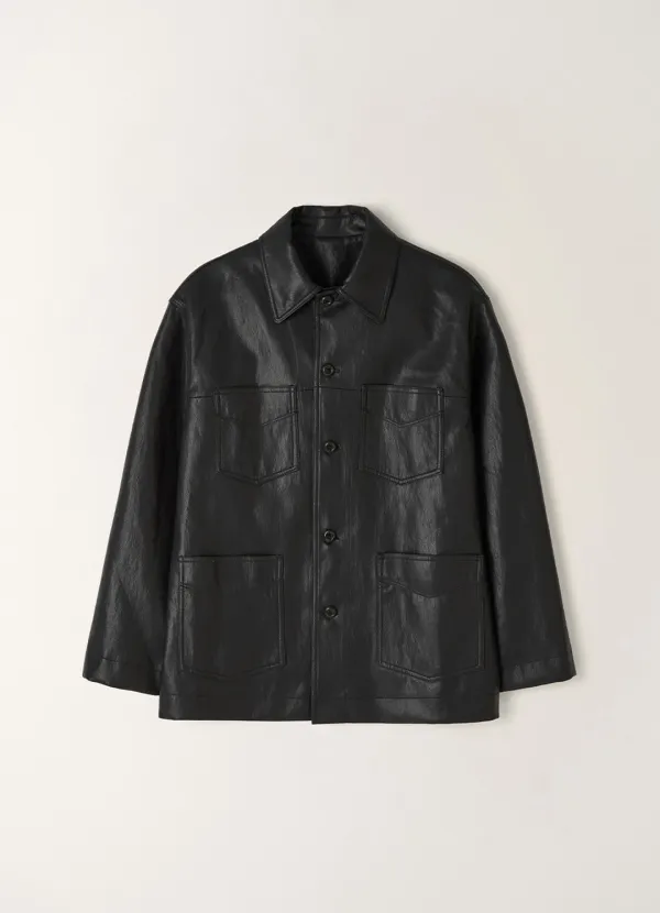 Noir Leather Single Jacket