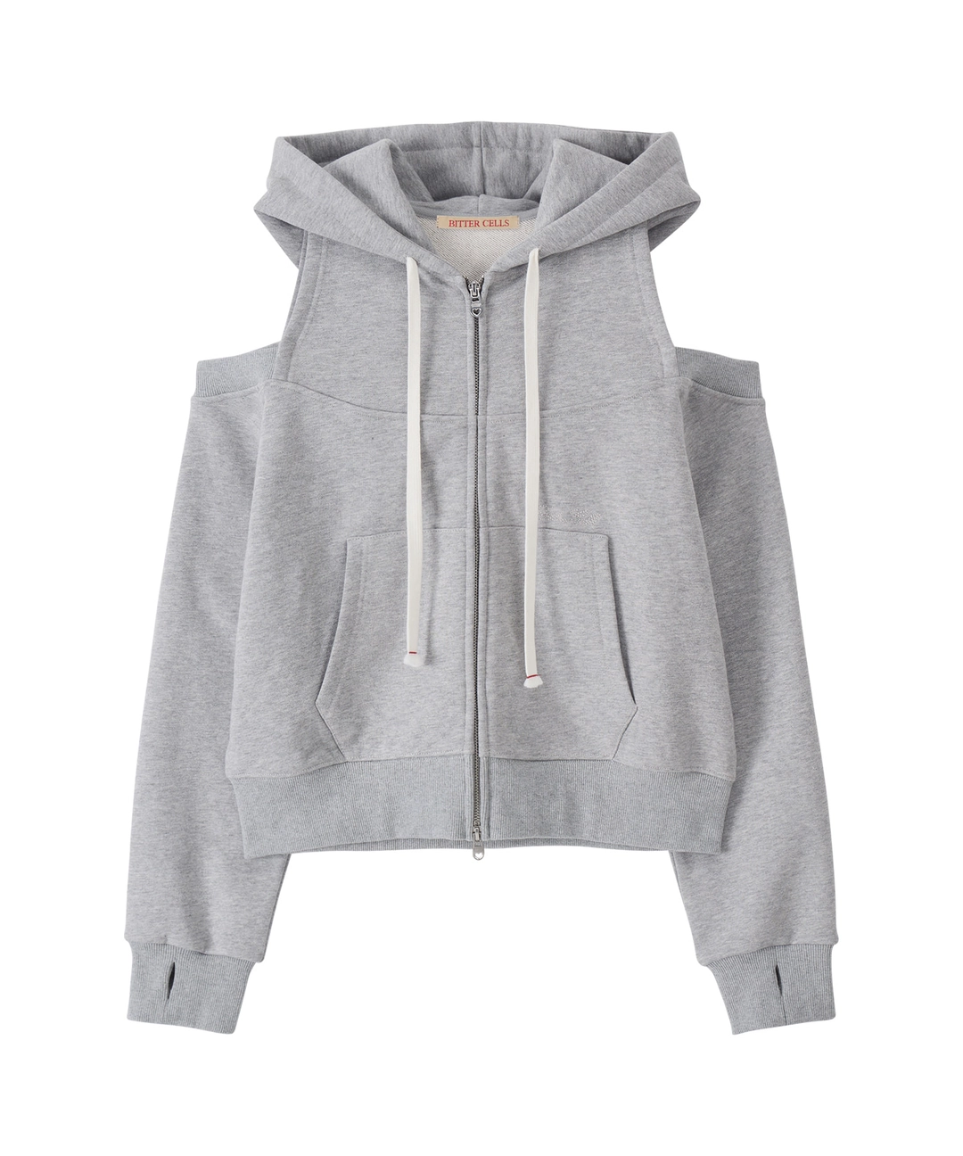 비터셀즈 Split Cut Out Hood Zip Up-Grey 상품 이미지 1