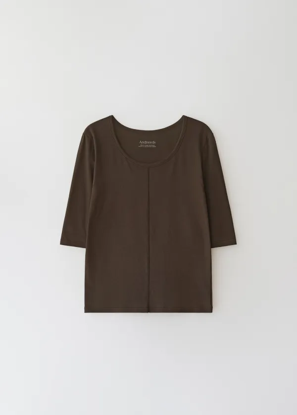 Bien 3/4 sleeve tee (dark brown)