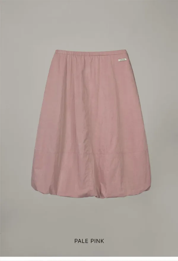 VOLUME LONG SKIRT_PALE PINK