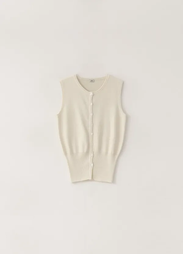 2ND / Double Button Vest - Ivory (6월 중순 순차배송)