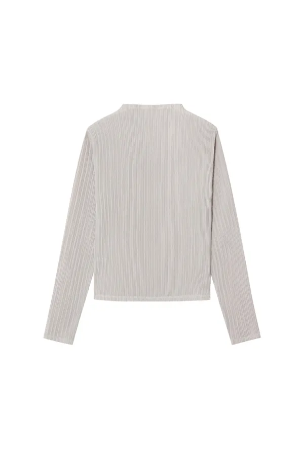 AUBE PLEATS MOCKNECK LS TOP [LIGHT GREY]