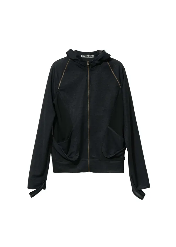 Slashed Zip Hoodie