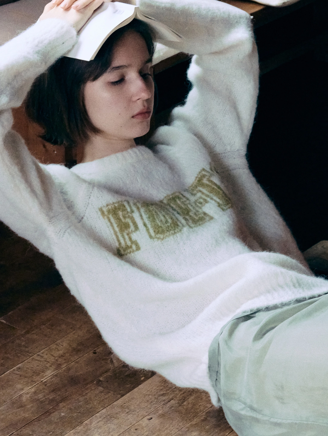 포에토 [3rd] FOETO logo alpaca knit - ivory 상품 이미지 2