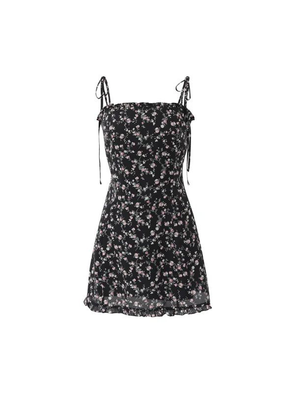 [S 사이즈 6/4 예약배송] Frill mini dress (Black)