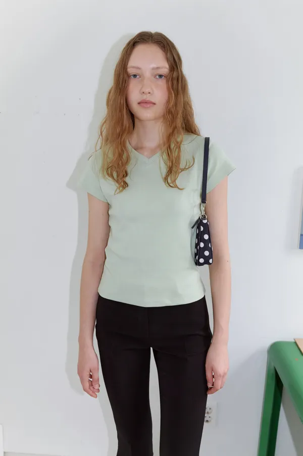 Parco V-neck Tee in  Melon