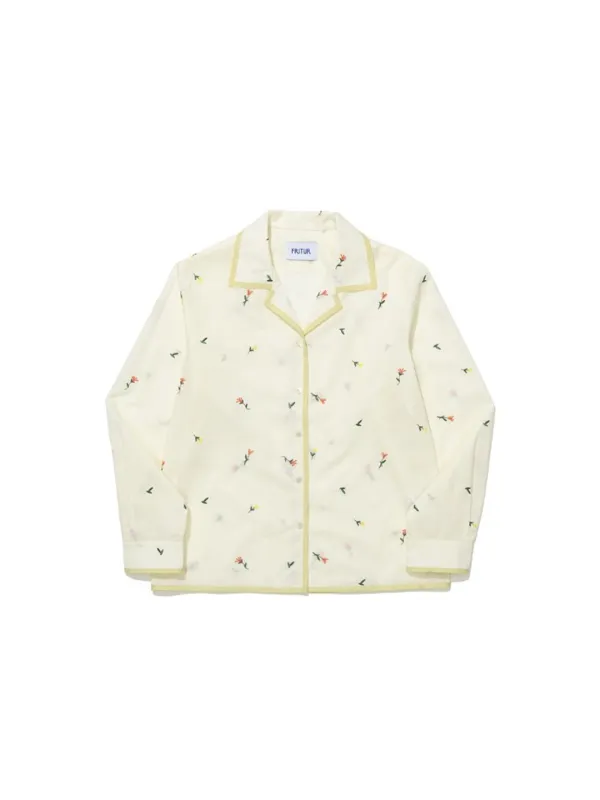 Bloom Embroidered Shirt White_F262SH03
