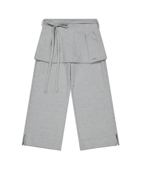 SOFT CROPPED SKIRT PANTS MELANGE GREY