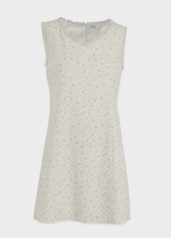  [44-120]  Vanedi Bustier Mini Dress  베인디 뷔스티에 미니 드레스 (여름-데일리룩-빈티지룩-러블리룩-미니드레스-미니원피스-잔꽃-플라워패턴-브이넥-시어-프릴드레스-프릴원피스-세미A라인-빅사이즈-자체제작) 