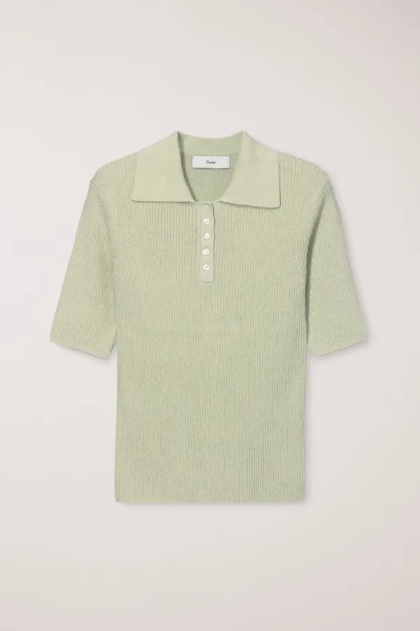 BUTTONED SLIM POLO KNIT MINT_UDSW6B231T1