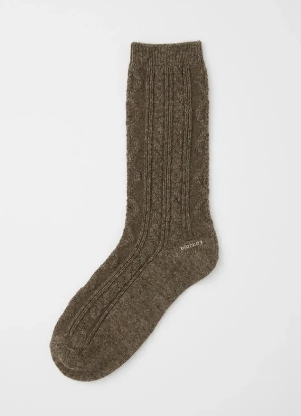 wool cable cozy socks (3colors)
