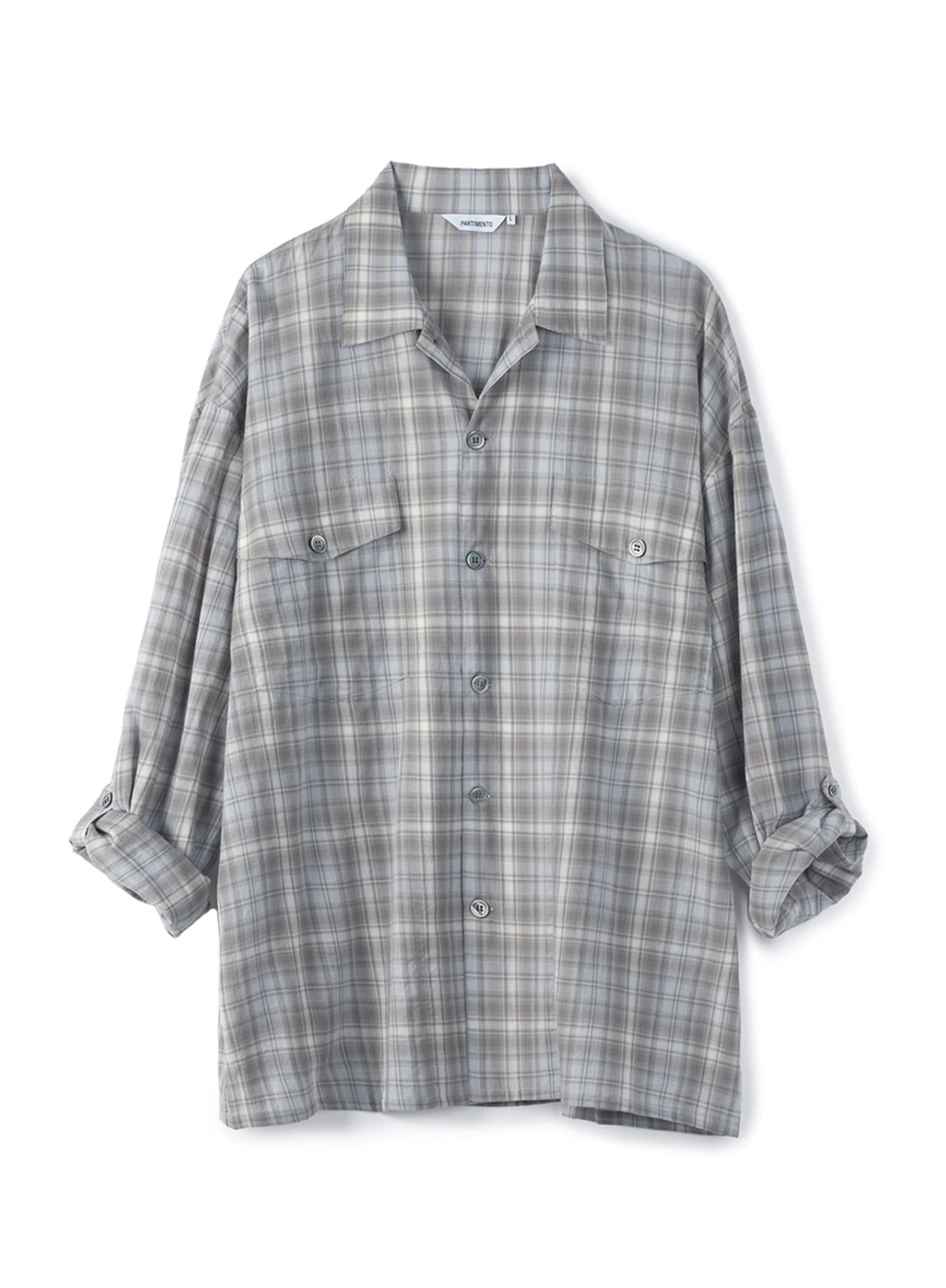 파르티멘토 Western Plaid Roll Up Shirts_Ash Gray 상품 이미지 1