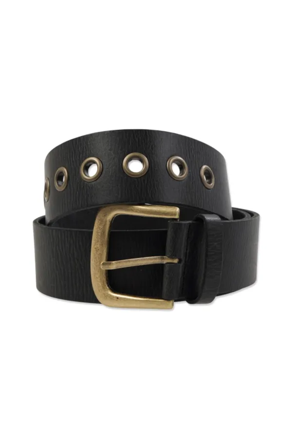WESTERN BOLD LEATHER BELT BLACK