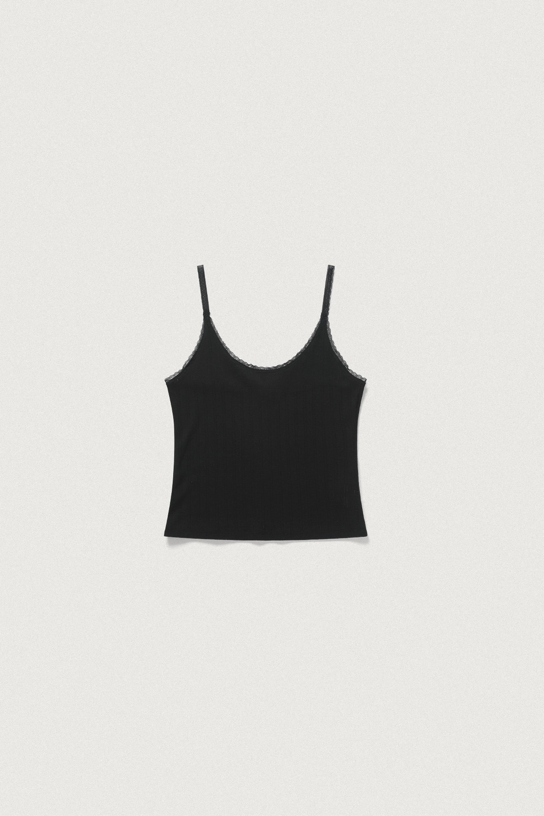 샤드라마 LACE TRIM SLEEVELESS T [BLACK] 상품 이미지 1