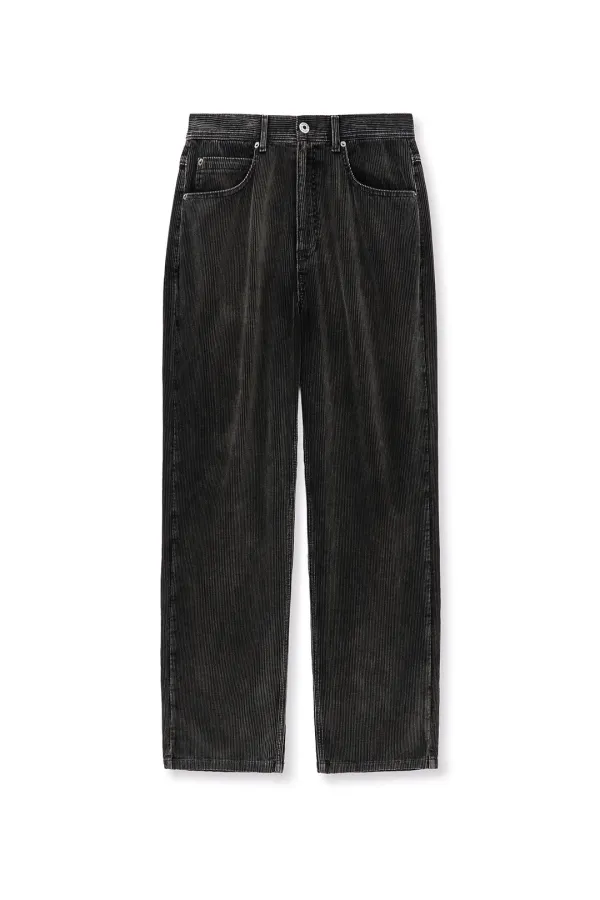 WASHED CORDUROY PANTS FOR MEN IN CHARCOAL