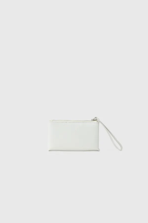 Leather Strap Card Wallet (Ivory)