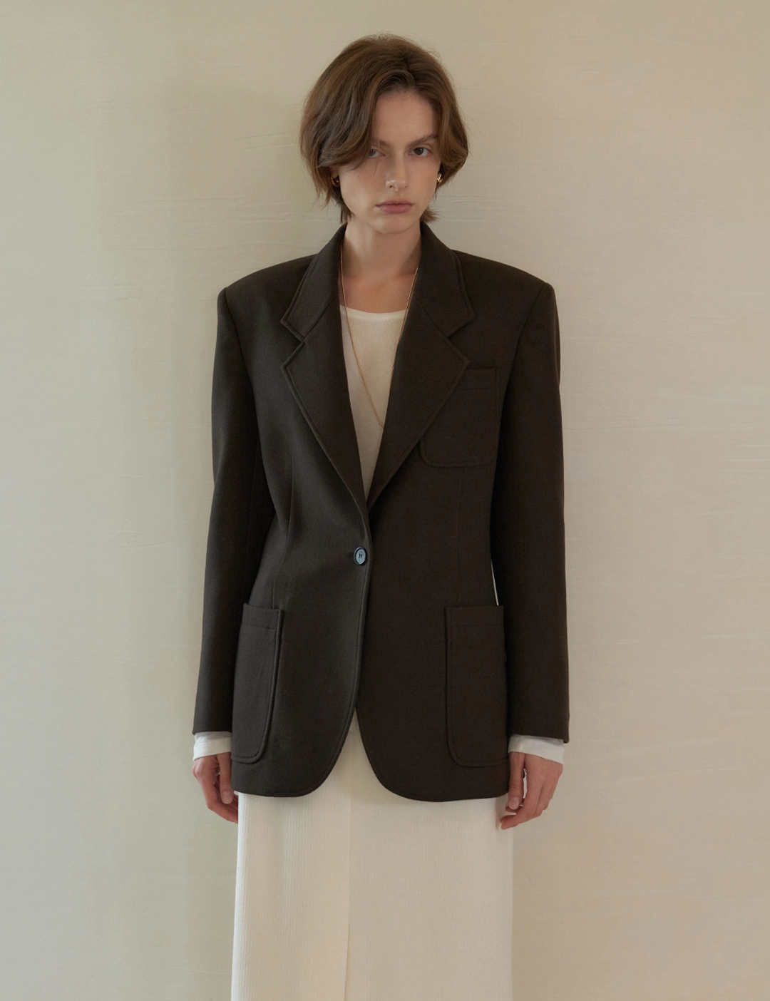노미나떼 Forte Wool Tailored Jacket (Dark Brown) 상품 이미지 2