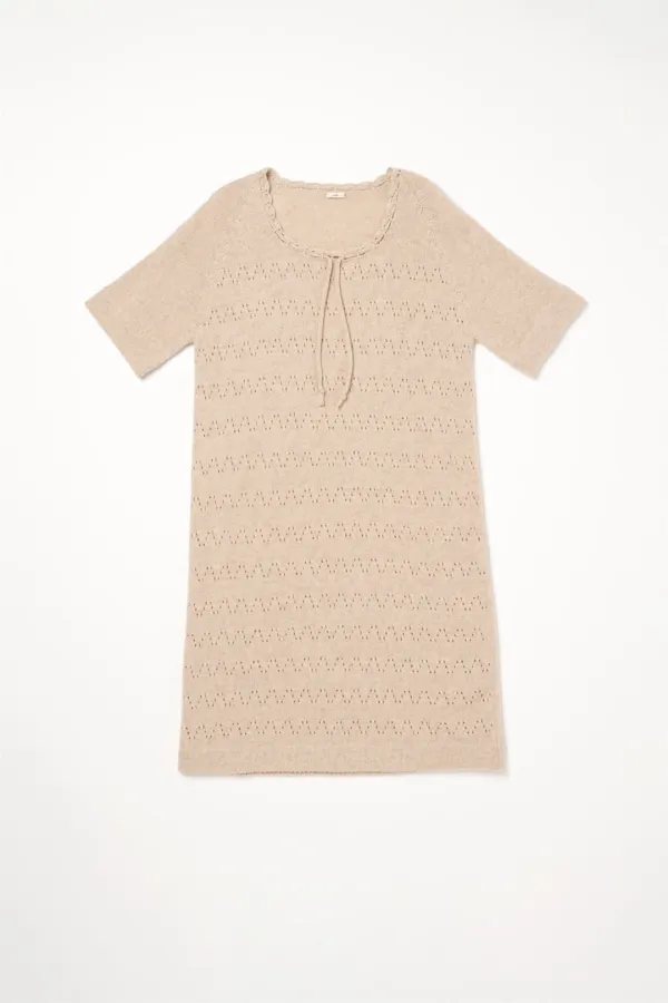 Via Glenn wool knit onepiece (Beige)