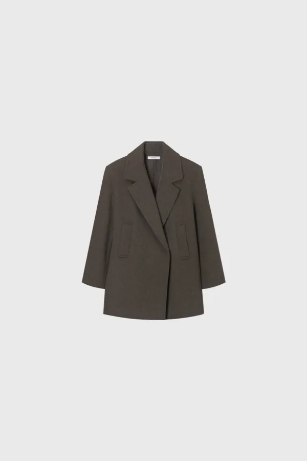 Double-Breasted Over Jacket (Melange Khaki)