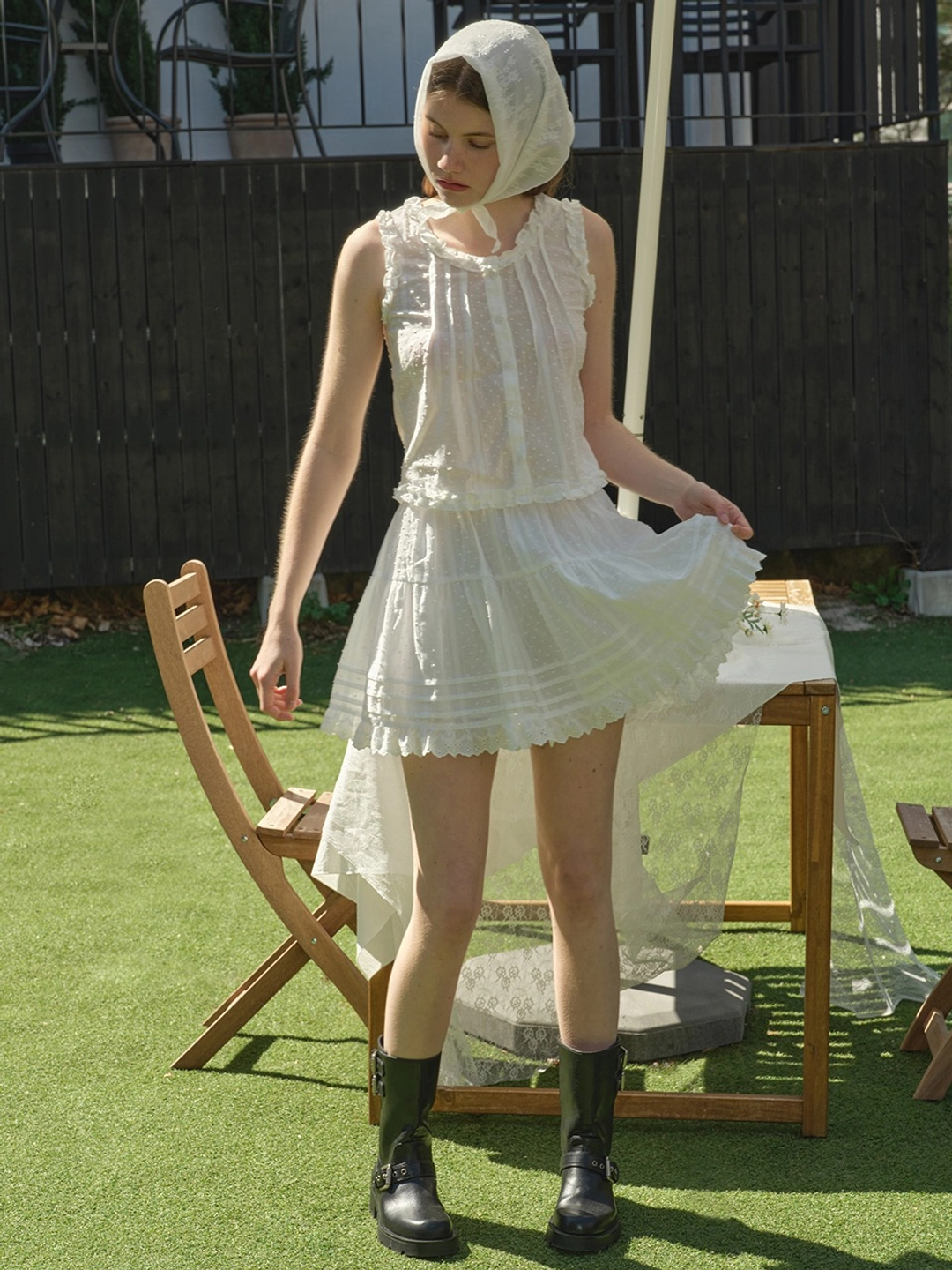 마가린핑거스 PIN TUCK CANCAN SKIRT (WHITE) 상품 이미지 2
