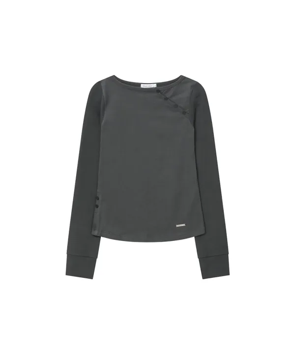 Slash button long sleeves CHARCOAL