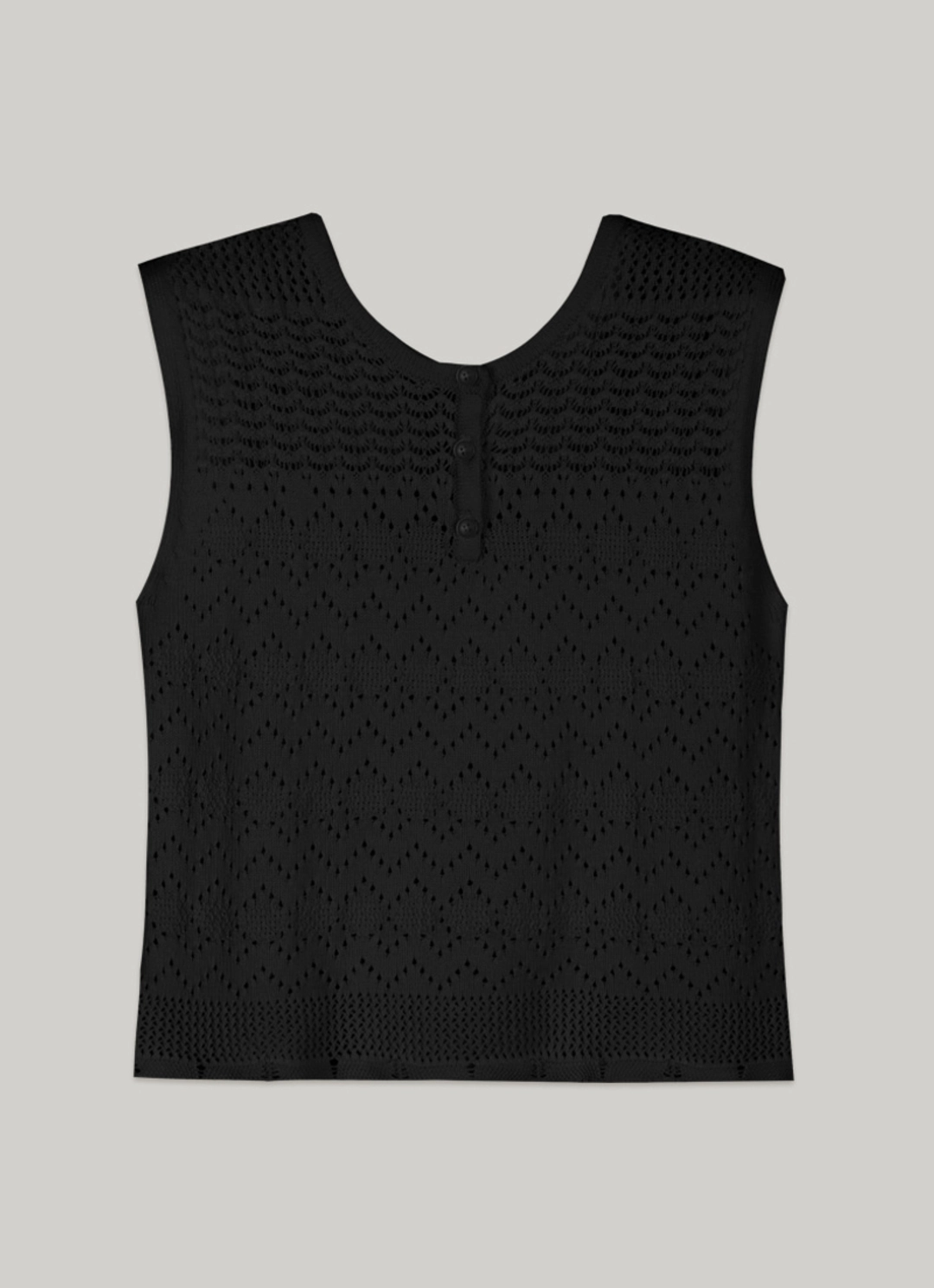 아워코모스 comos 1397 (set) back ribbon punching knit (black)+layered punching knit skirt (black) 상품 이미지 3