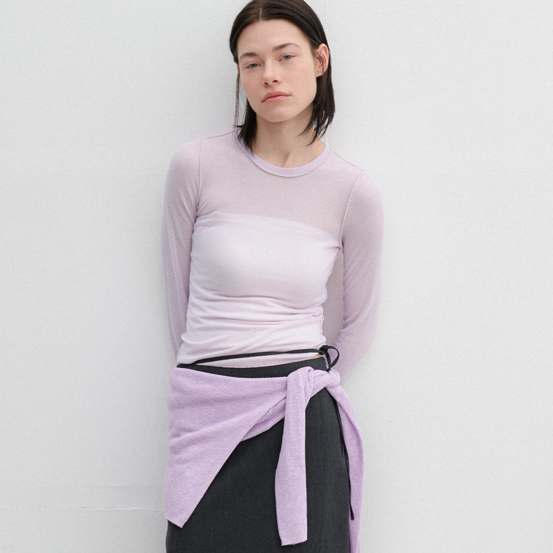 아뜰리에 나인 (T-7172)AN INTERLOCK LONG SLEEVE SLIM TEE 상품 이미지 1