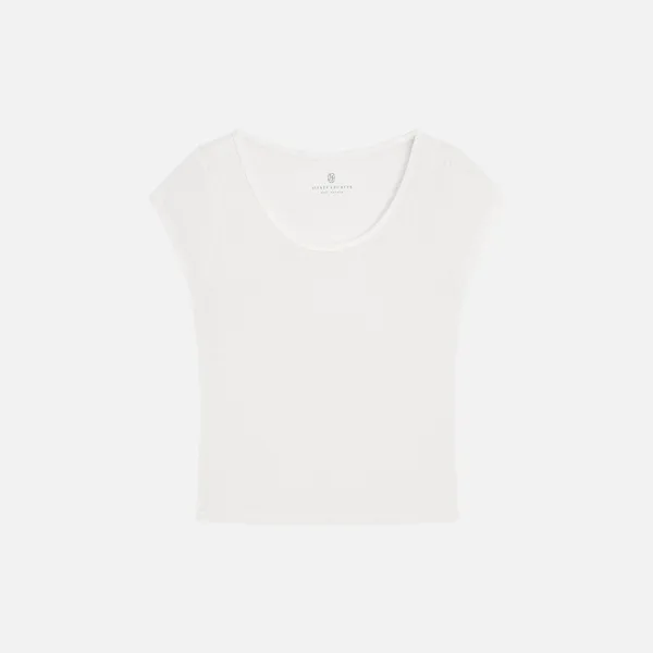 SITP5300 시스루 캡소매 슬림 반팔 티_White