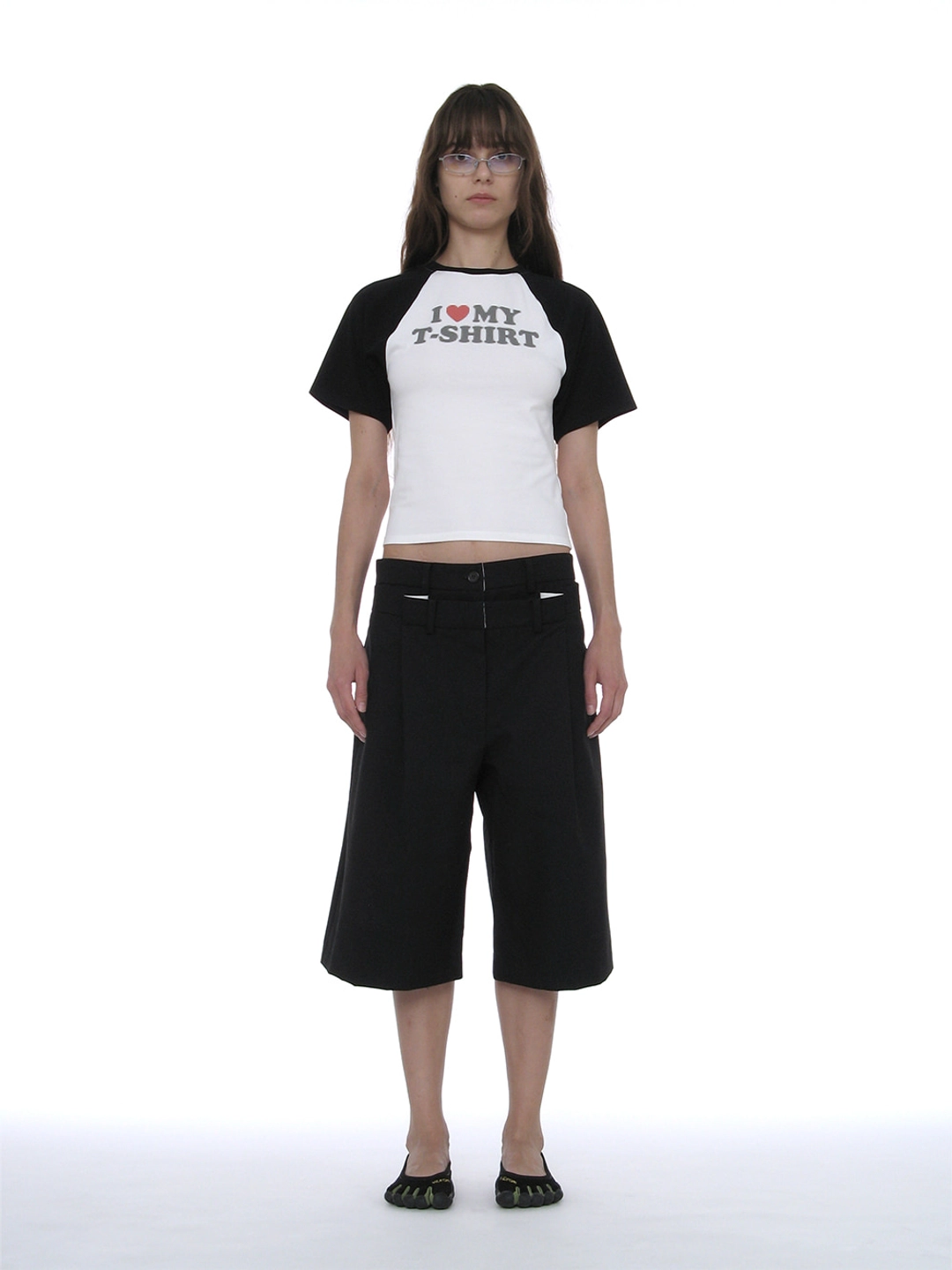 파르티멘토 [WOMEN] DOUBLE-LAYER WAIST BERMUDA PANTS_BLACK 상품 이미지 2