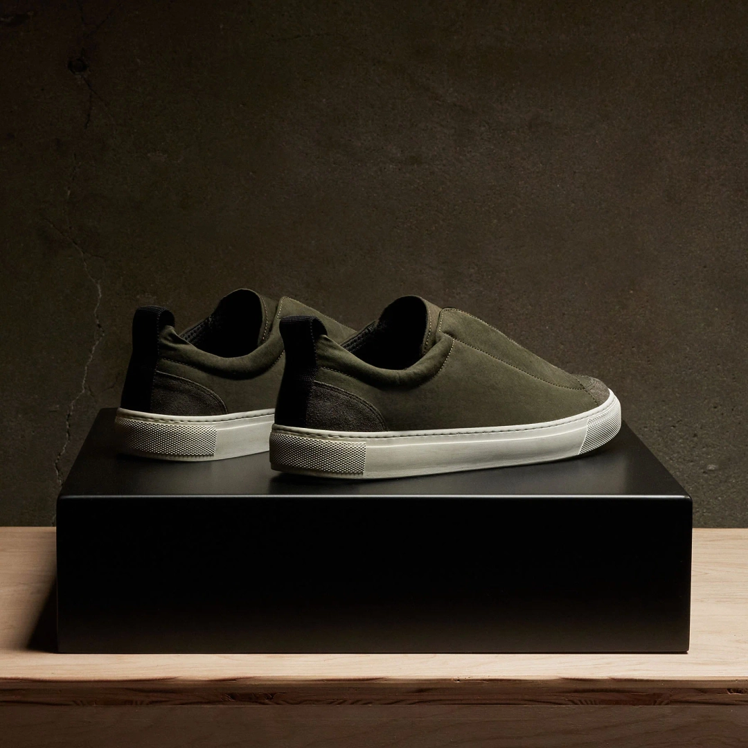 제임스펄스 Men's Solstice Skate Low Top Sneaker - Olive 상품 이미지 2