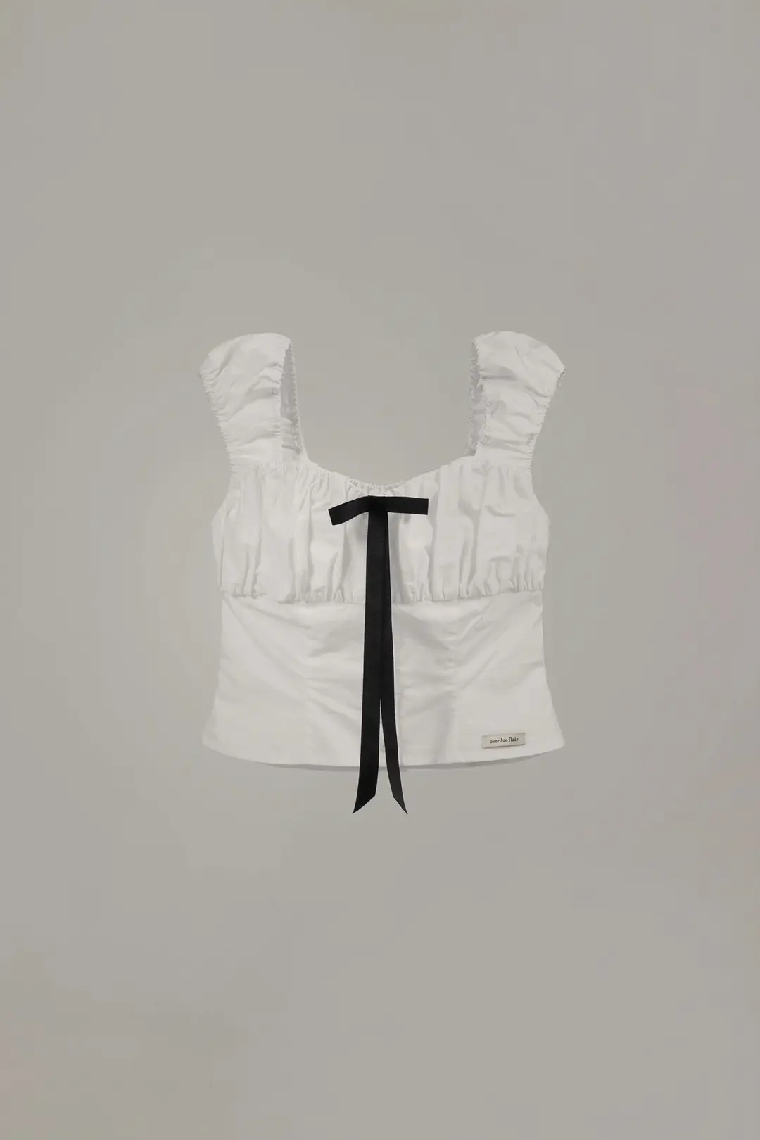 오버듀플레어 RIBBON HEART NECK VOLUME BLOUSE_WHITE 상품 이미지 3