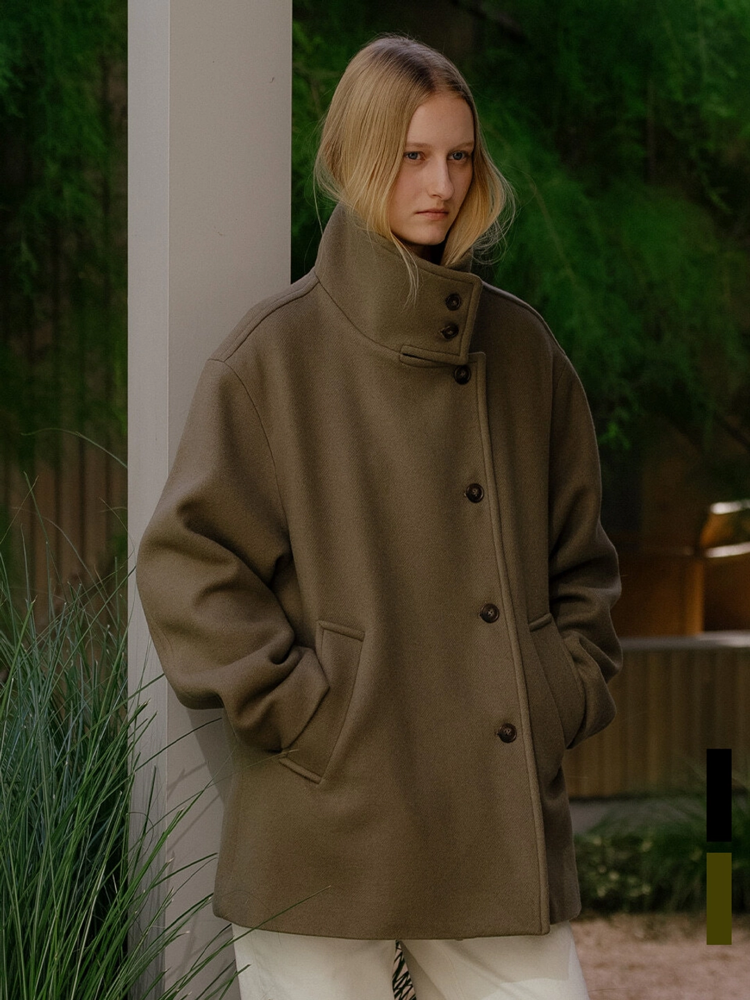 노운베러 Wool blend high-neck half coat [KNFW04CT07]_[2color] 상품 이미지 2