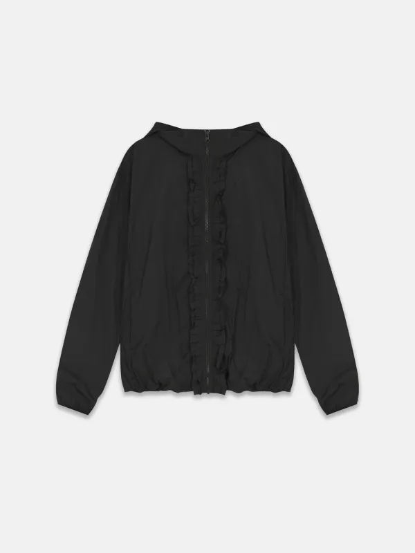 RUFFLE WIND BREAKER BLACK