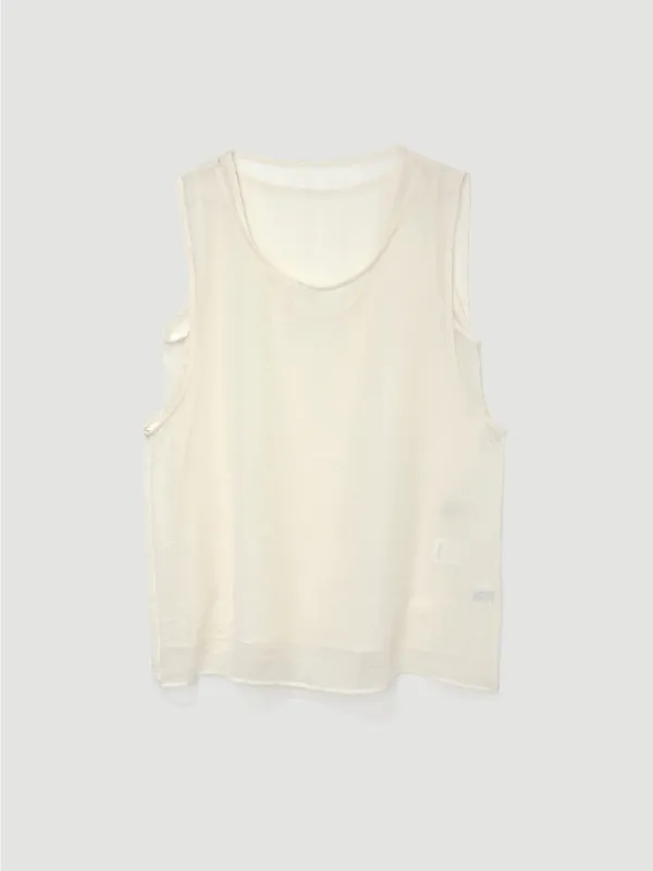 Layered sleeveless blouse (아이보리)