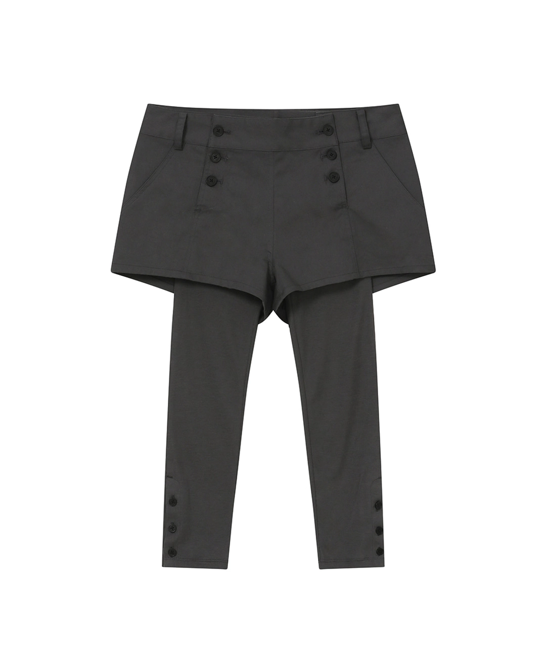 미세키서울 [Exclusive] Button short pants tights SET CHARCOAL 상품 이미지 1