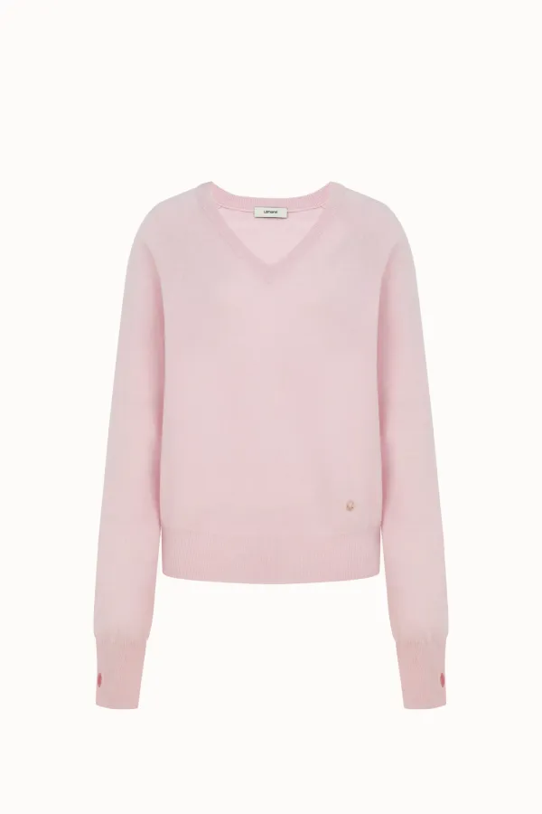 Cashmere 30% V-neck Knit Top[LMBEAU24KN257]-Pink
