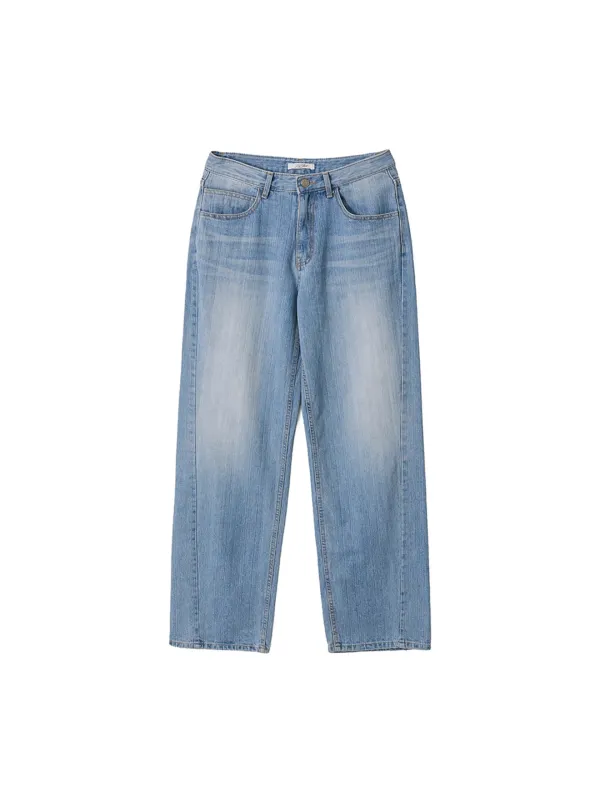 Washed Relaxed Fit Jeans Blue