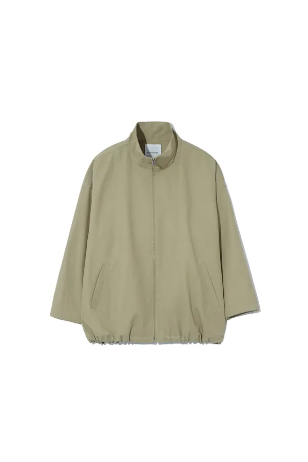 STRUCTURE HIGH NECK COTTON JACKET [BEIGE] - LE17SEPTEMBRE