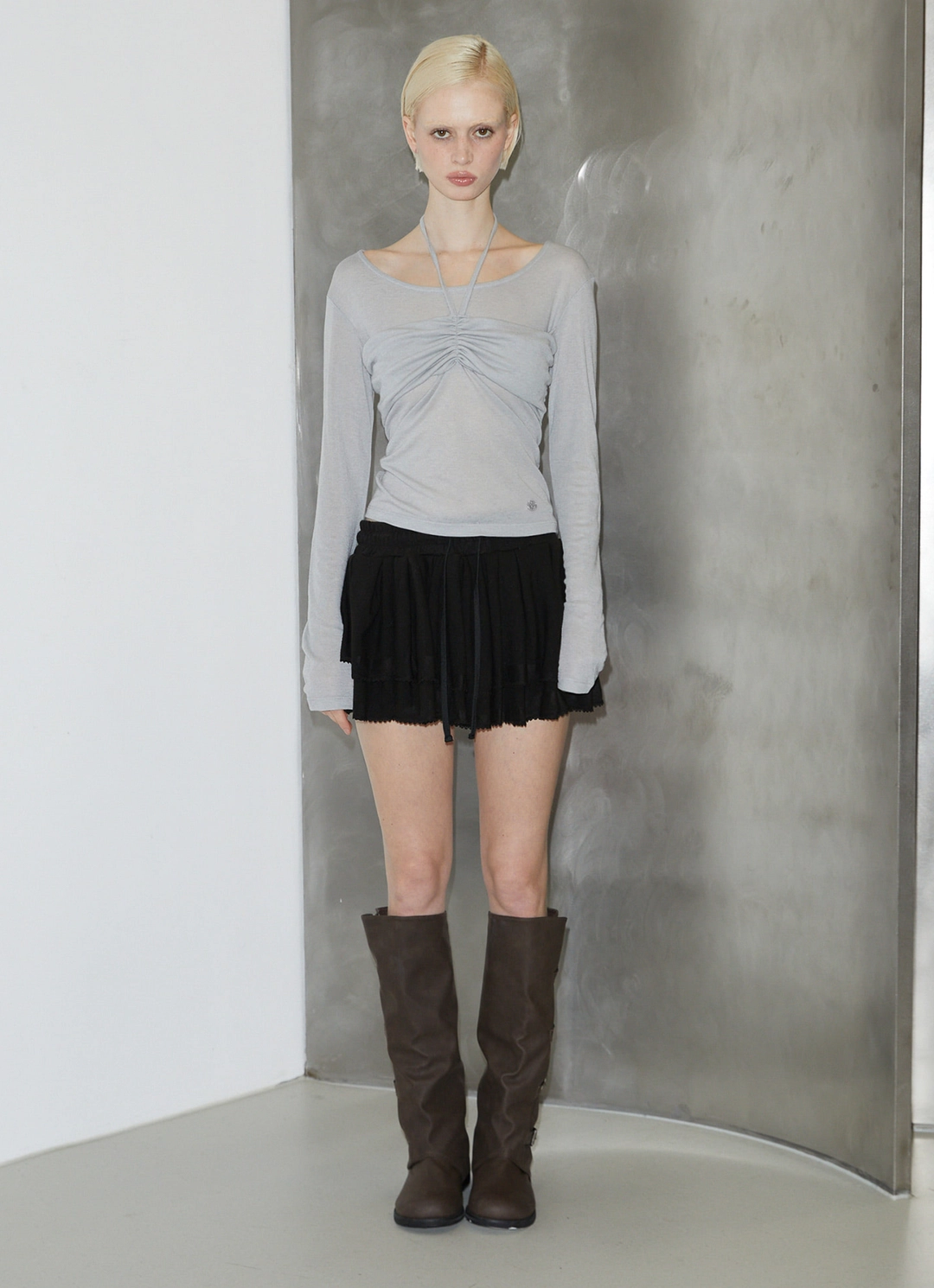 로제프란츠 Shirring Halter Long Sleeve [Gray] 상품 이미지 2