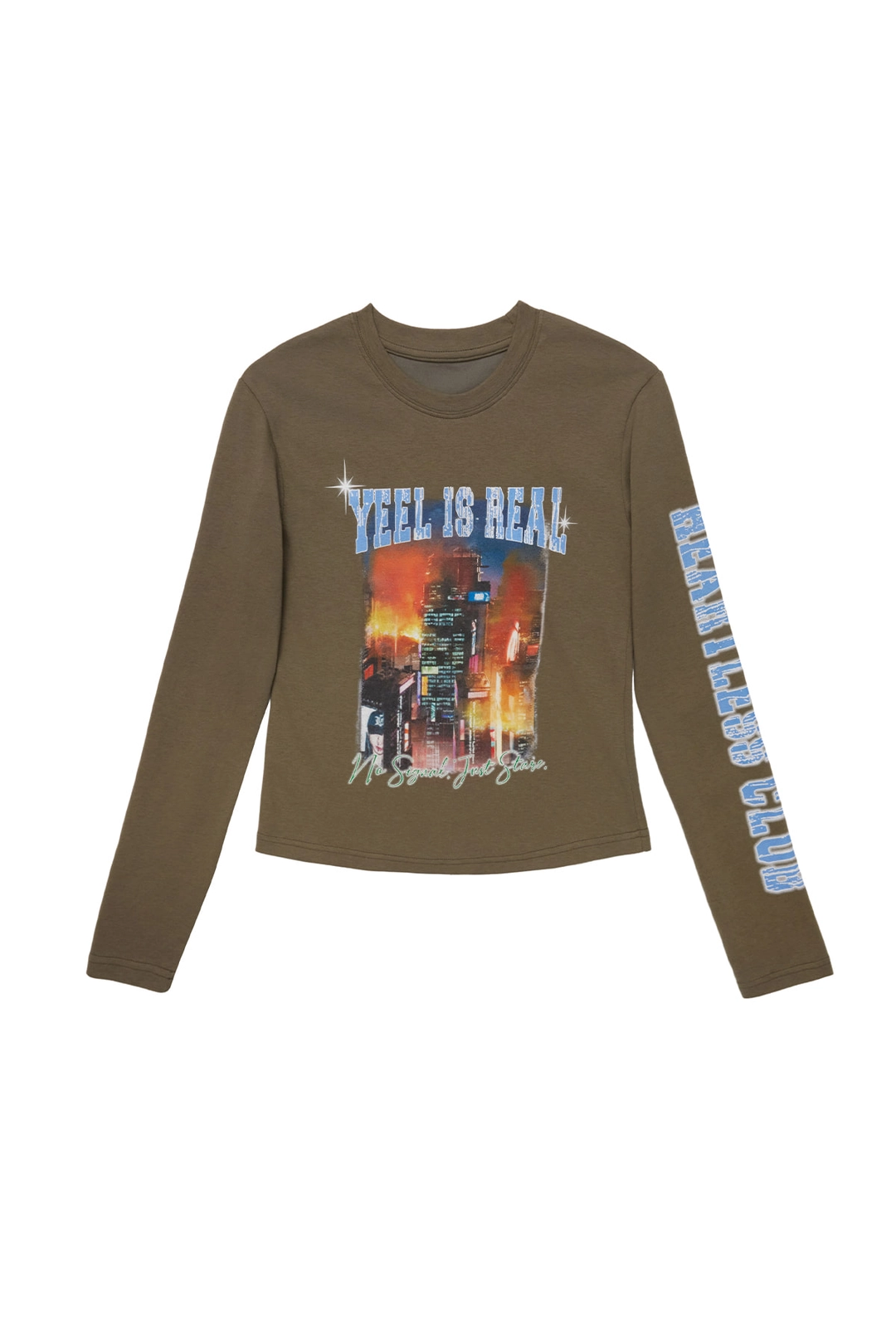 와이이이엘 VINTAGE PRINTED LONG SLEEVE TOP KHAKI 상품 이미지 3