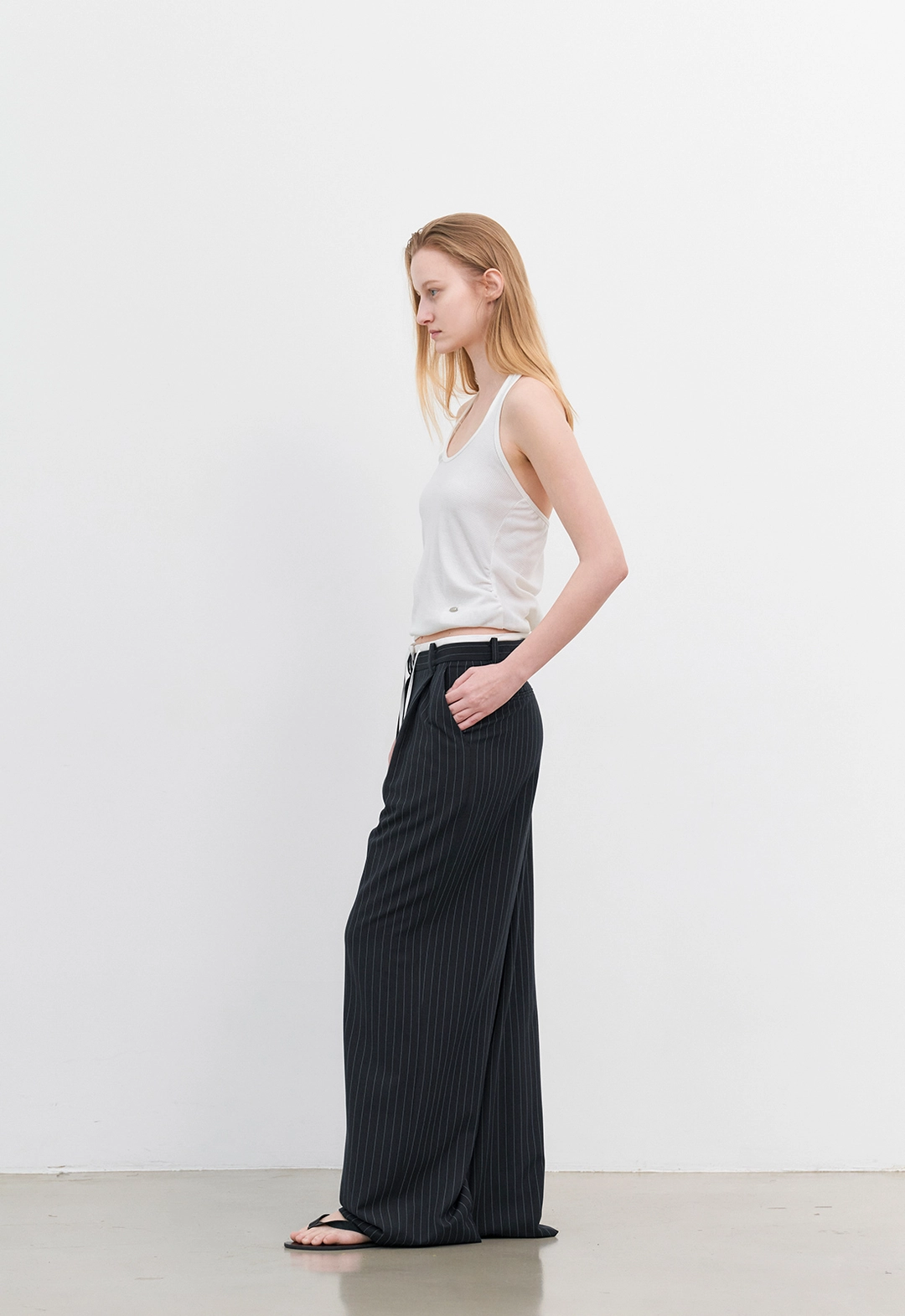 아뜰리에 나인 (Z-PT-5643)MIA DOUBLE WAIST STRIPE PANTS 상품 이미지 3