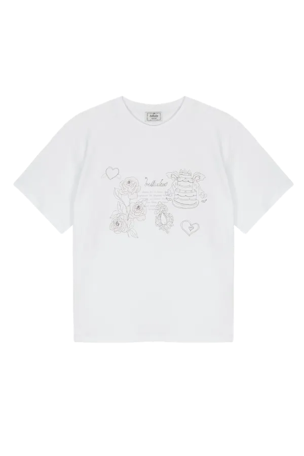 L cake tee loose fit