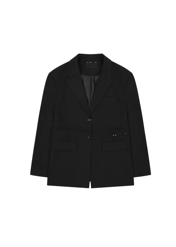 HOOKED 2WAY BLAZER, BLACK